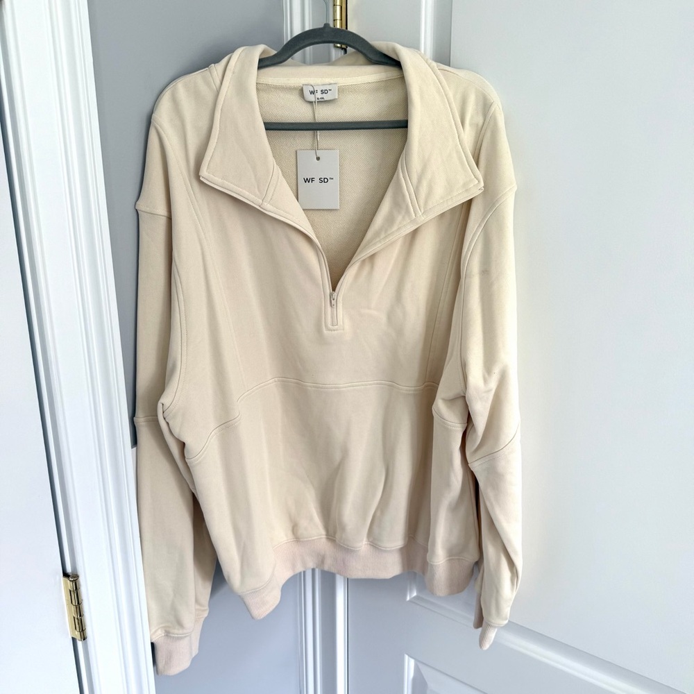 White Fox Women's Cream Half-Zip Sweater